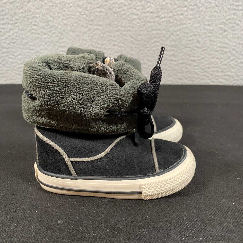 Converse Black Suede Ankle Boot Side Zip‎ Size Us Kid Size 4C EUC